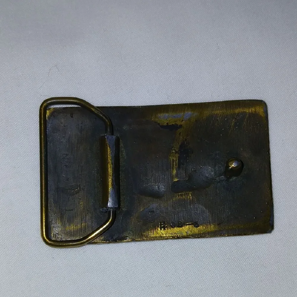 Vntg Corvette Bronze Belt Buckle - Picture 3 of 5